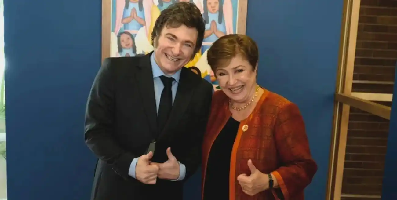Kristalina Georgieva junto a Javier Milei en el G20 en Brasil Foto: Presidencia.