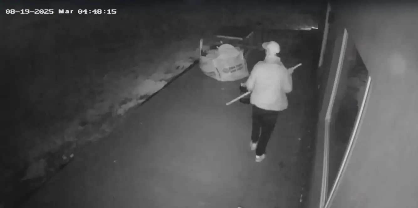 Las cámaras de seguridad captaron el momento del ingreso de los delincuentes a la vivienda