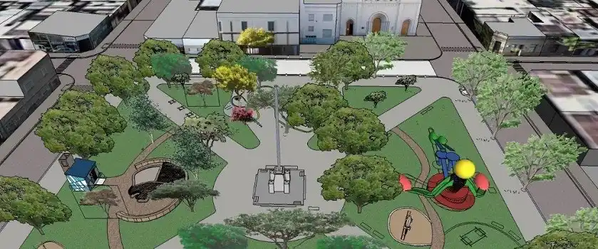 Avanzan los trabajos de la Plaza Belgrano inclusiva