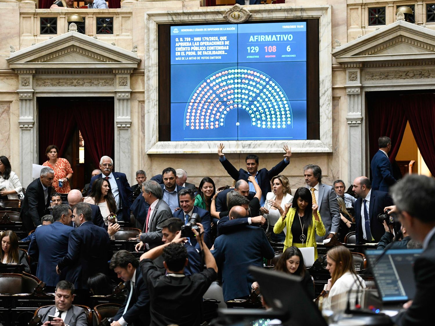 En una sesión turbulenta, el oficialismo y dialoguistas aprobaron el DNU sobre el FMI