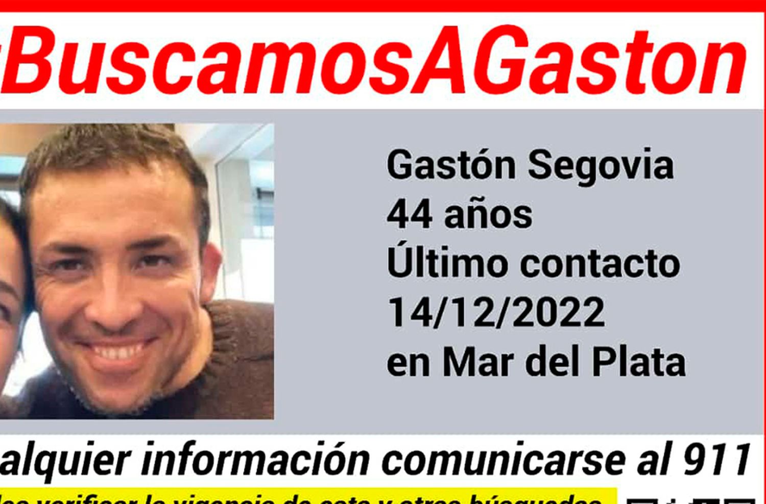 Buscan a un hombre de 44 años en Mar del Plata