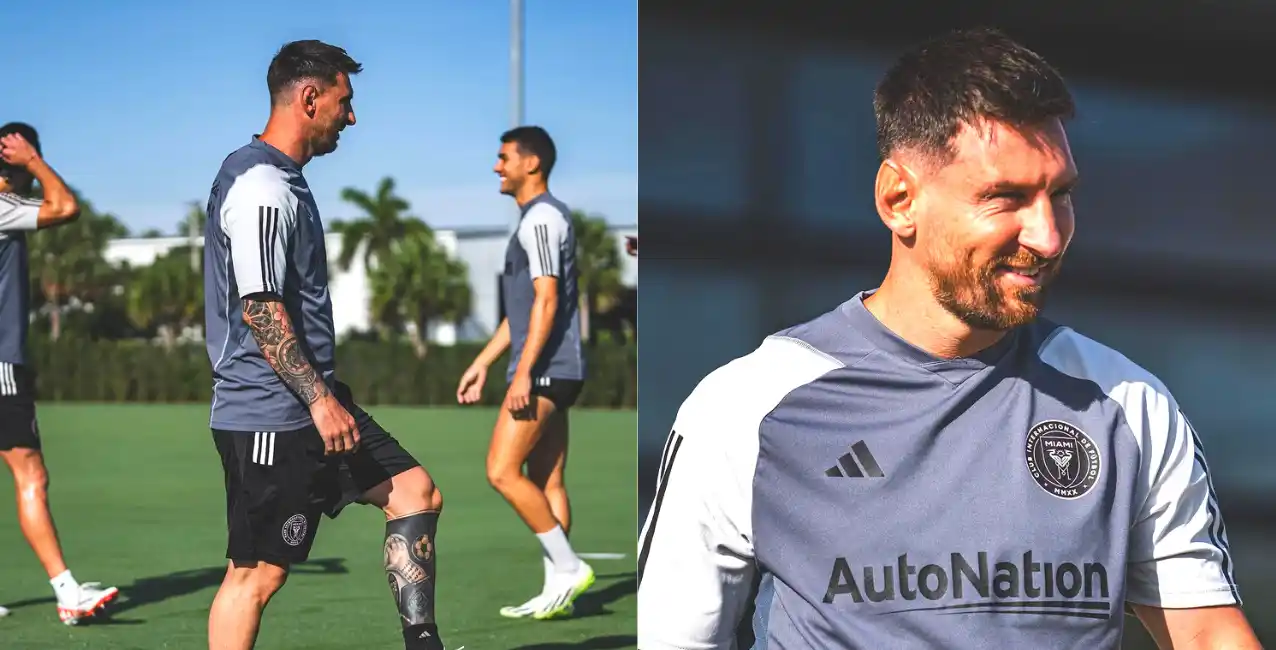 Se ejercita por primera vez a puertas abiertas desde su llegada de los Estados Unidos.