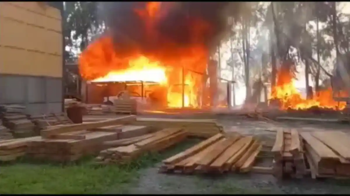 Video: se incendió una maderera en el norte de la ciudad de Santa Fe