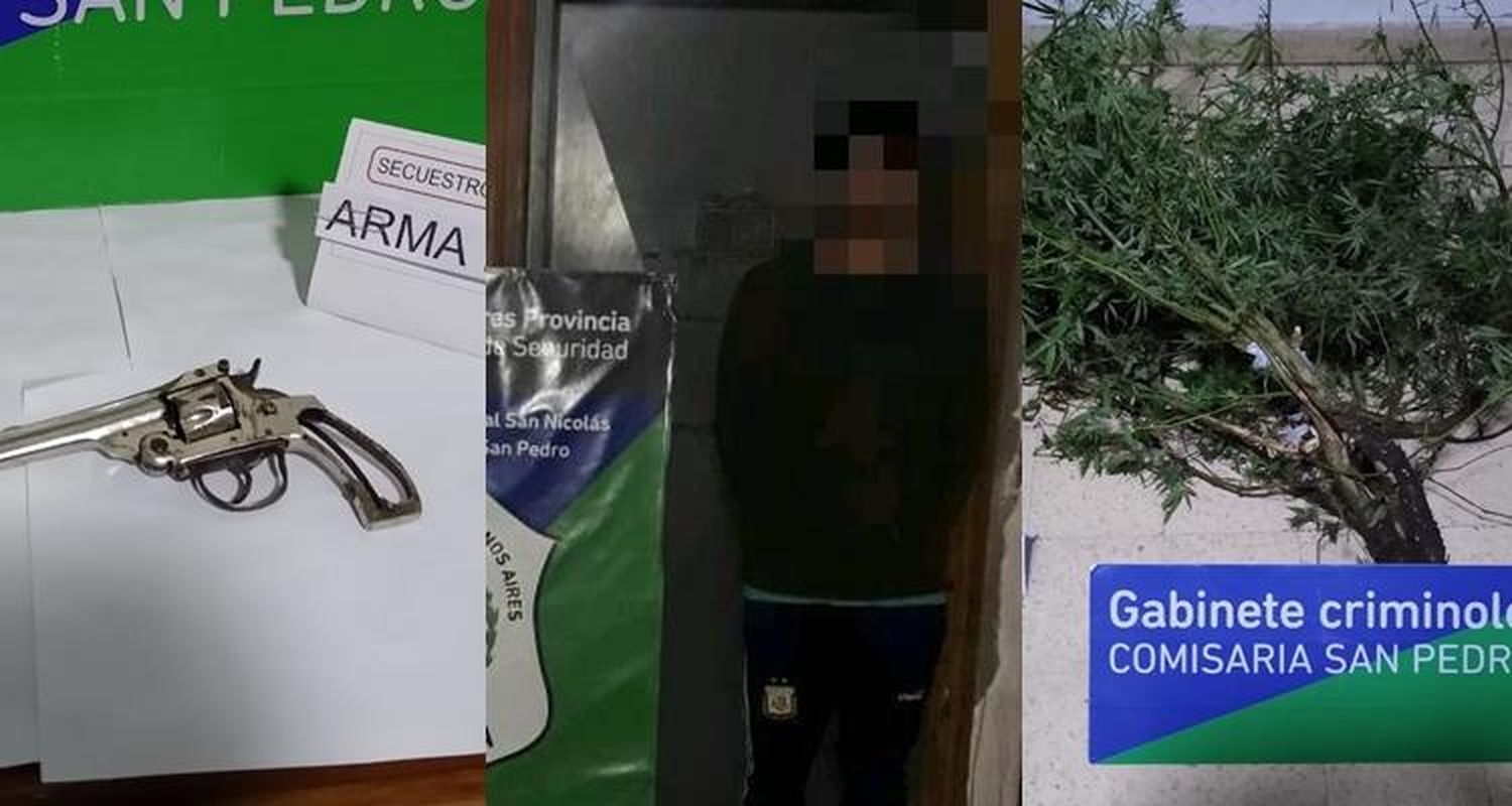 Villa Jardín: Allanaron y detuvieron un sospechoso de asaltar a un hombre y le secuestraron un arma y una planta de marihuana