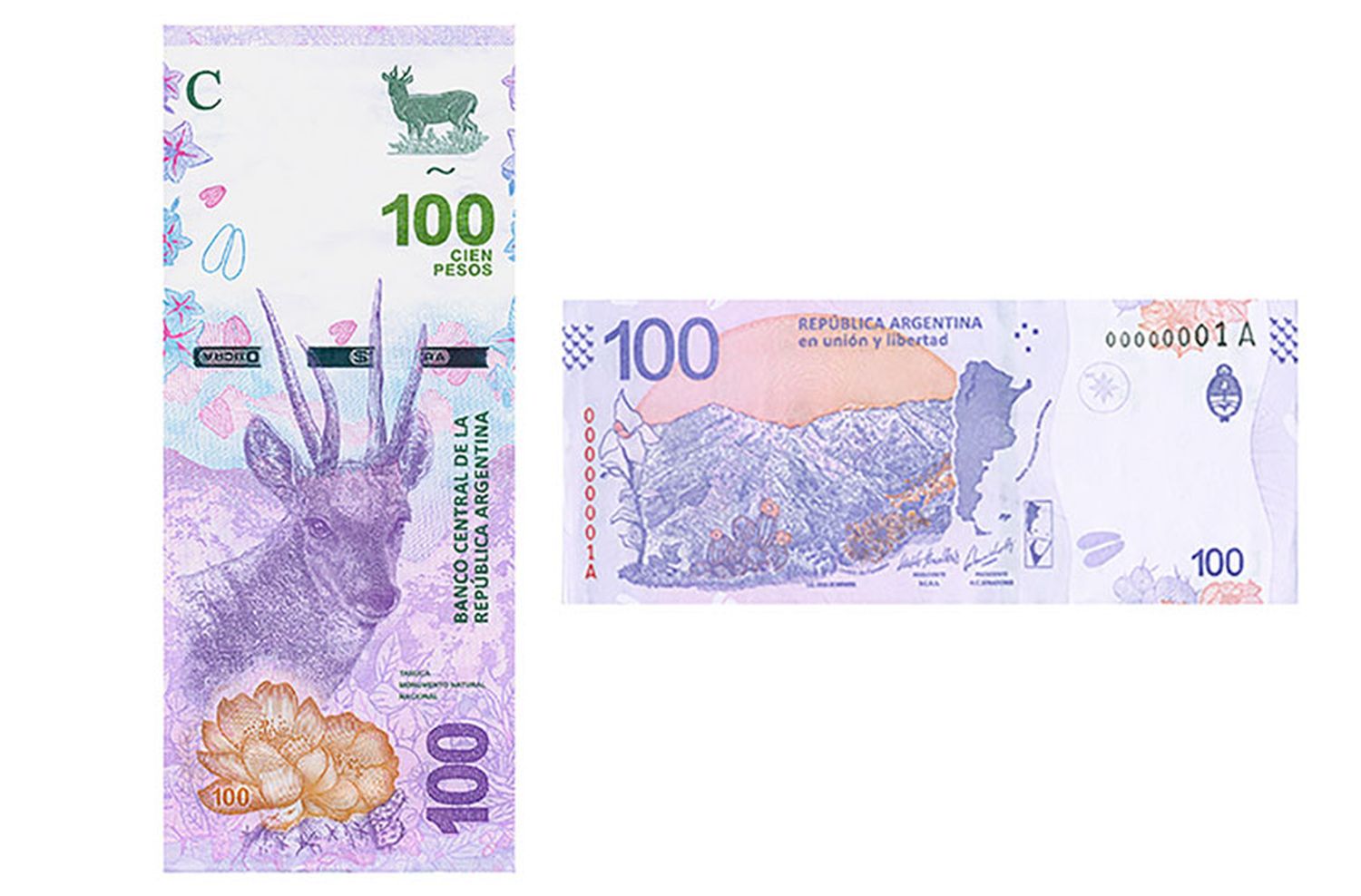 Un nuevo billete de $100 comenzó a circular este martes