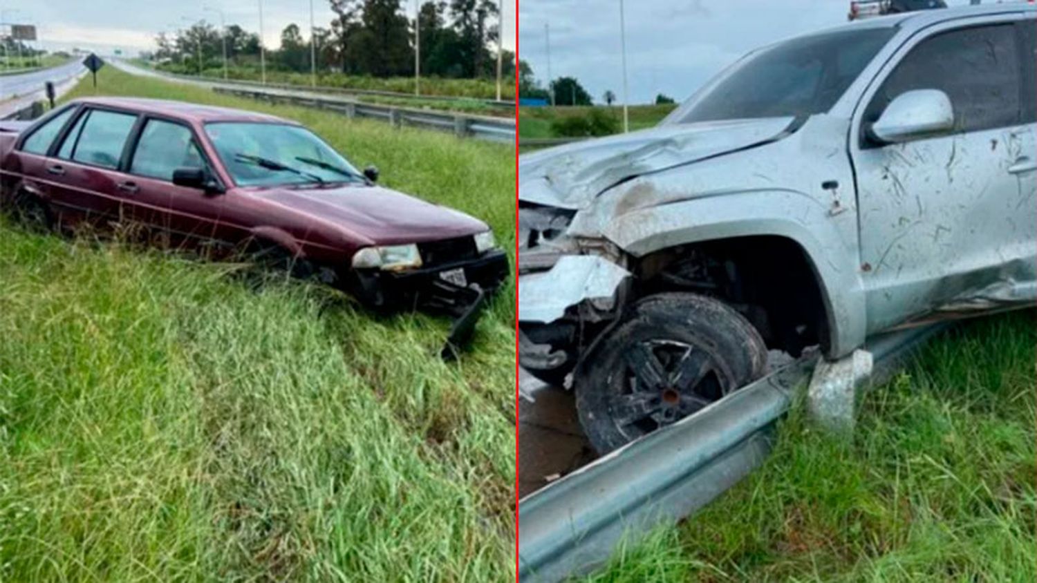 Se produjeron despistes de una camioneta y un auto en Autovía Artigas