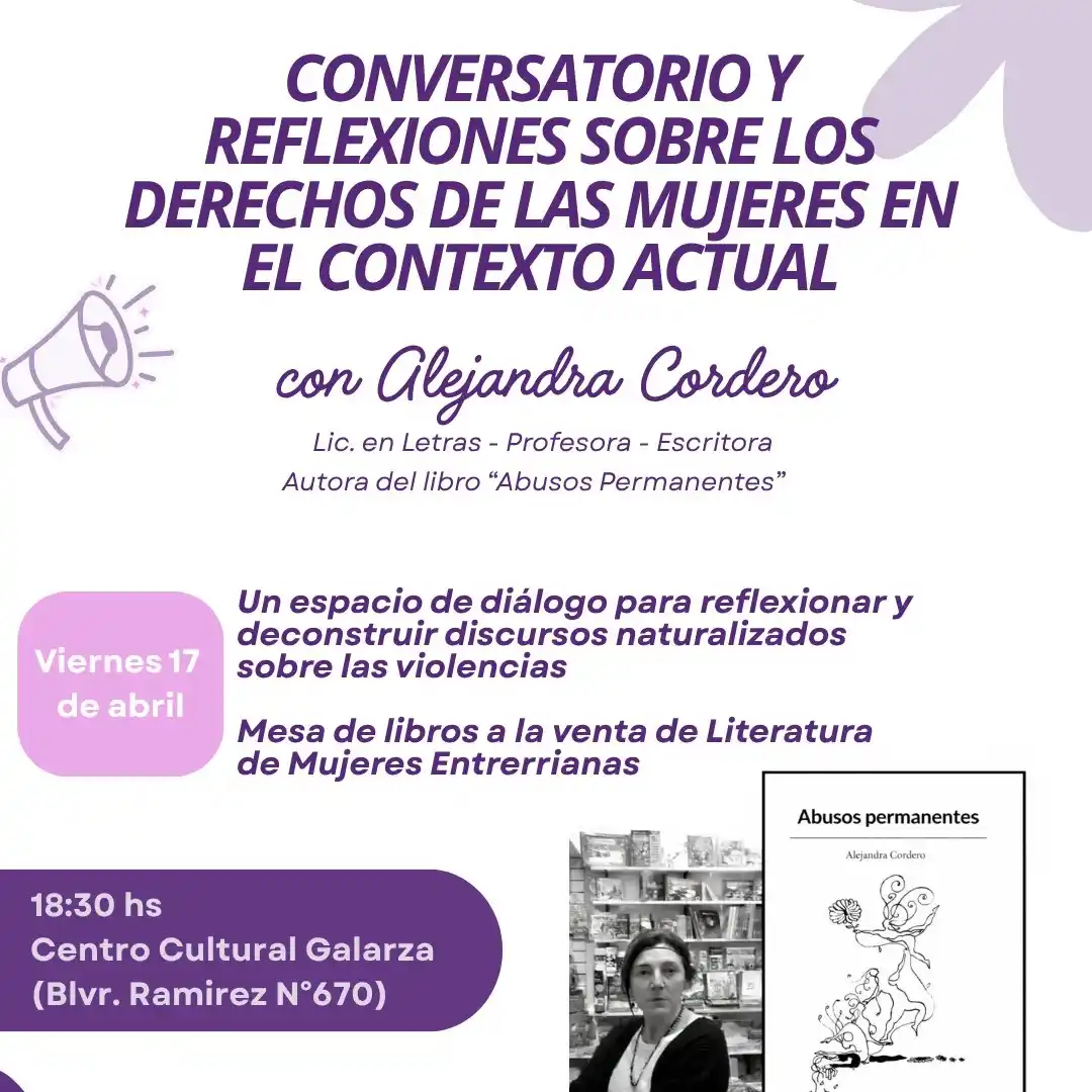 General Galarza: invitan a un conversatorio sobre los derechos de las mujeres en el contexto actual