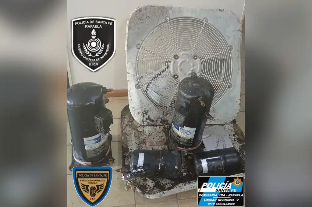 Atraparon a un joven que robó un compresor de un predio de Avenida Italia