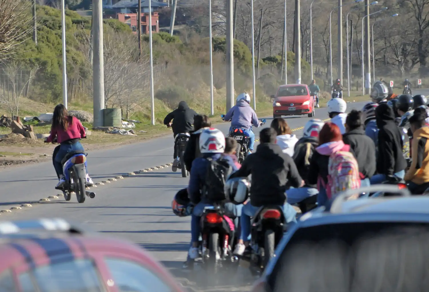 Las picadas ilegales también se realizan sobre las avenidas de la ciudad.