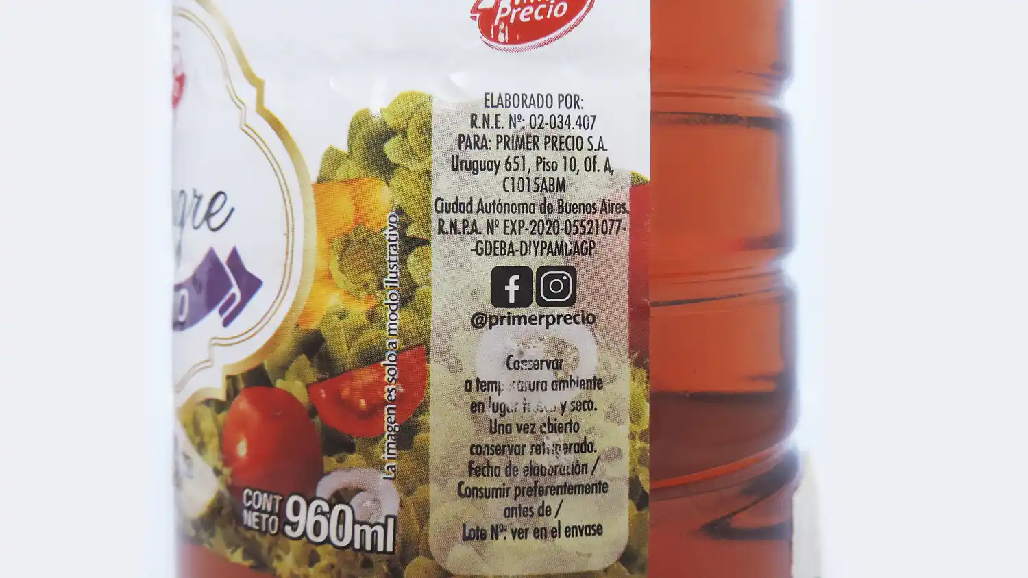 Rige una alerta alimentaria por un vinagre de vino