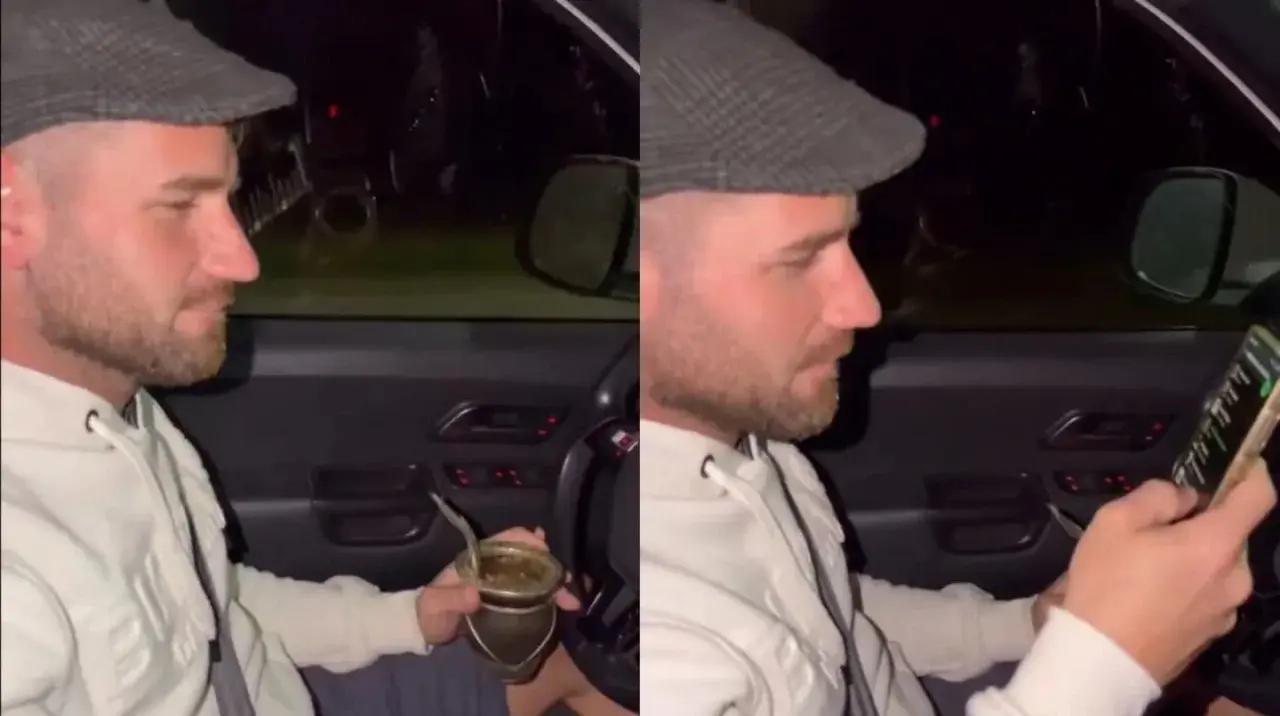 VIDEO | Polémica por un senador santafesino que se filmó manejando con el celular y tomando mate