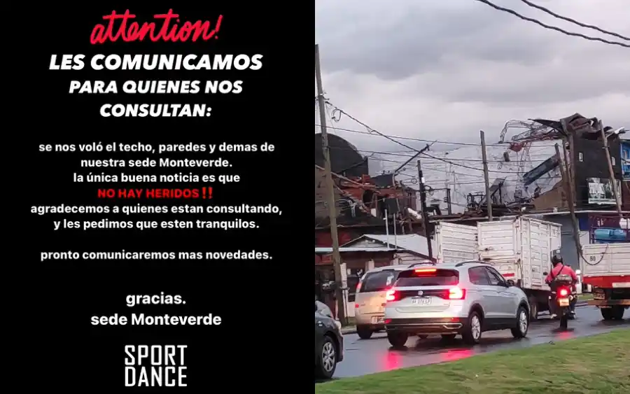 El mensaje del gimnasio y lugar destruido