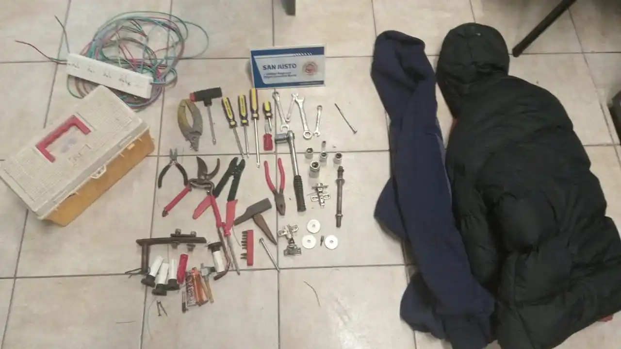 Las herramientas sustraídas y luego recuperadas.