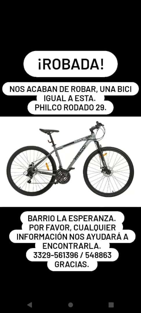 La publicación de Alejandra para buscar su bici