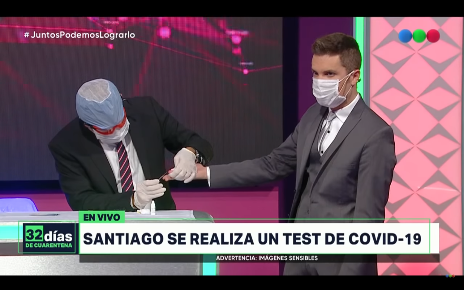 En su vuelta a la TV, Santiago del Moro se hizo un test de coronavirus en vivo