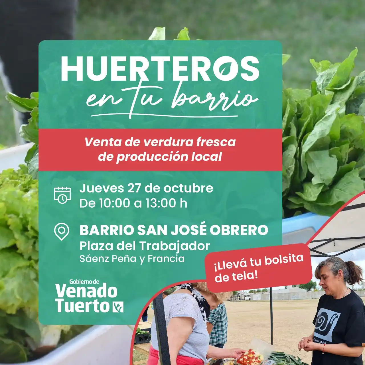 “Huerteros en tu Barrio” lleva sus productos al San José Obrero