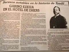 Gabino Ezeiza en el hotel de Dhers