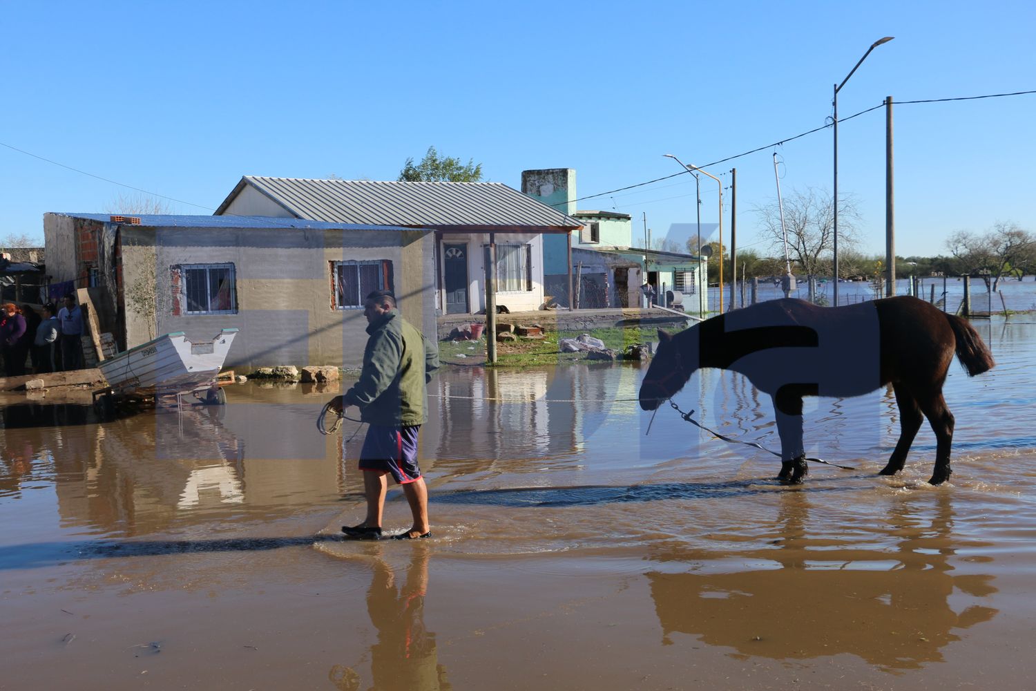 Las calles que han sido cortada por la subida del río Gualeguaychú