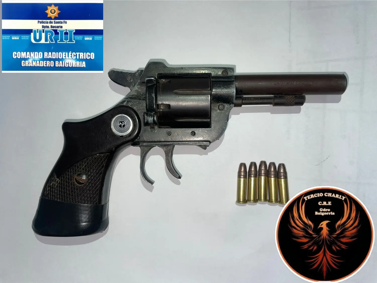 Tres detenidos con un revólver y municiones en Granadero Baigorria.