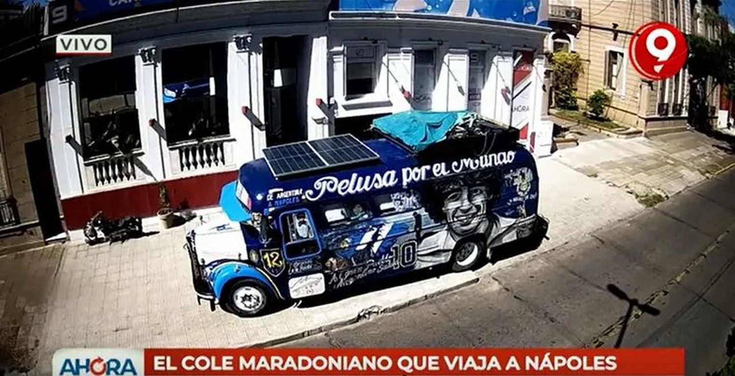 "Pelusa", el colectivo maradoniano que pasó por Entre Ríos y que viajará a Nápoles