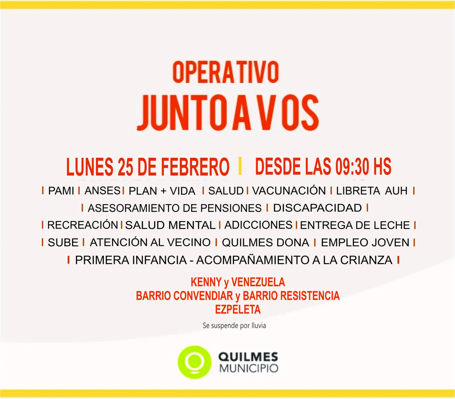 Quilmes: El operativo social "Junto a vos" llega este lunes a Ezpeleta 