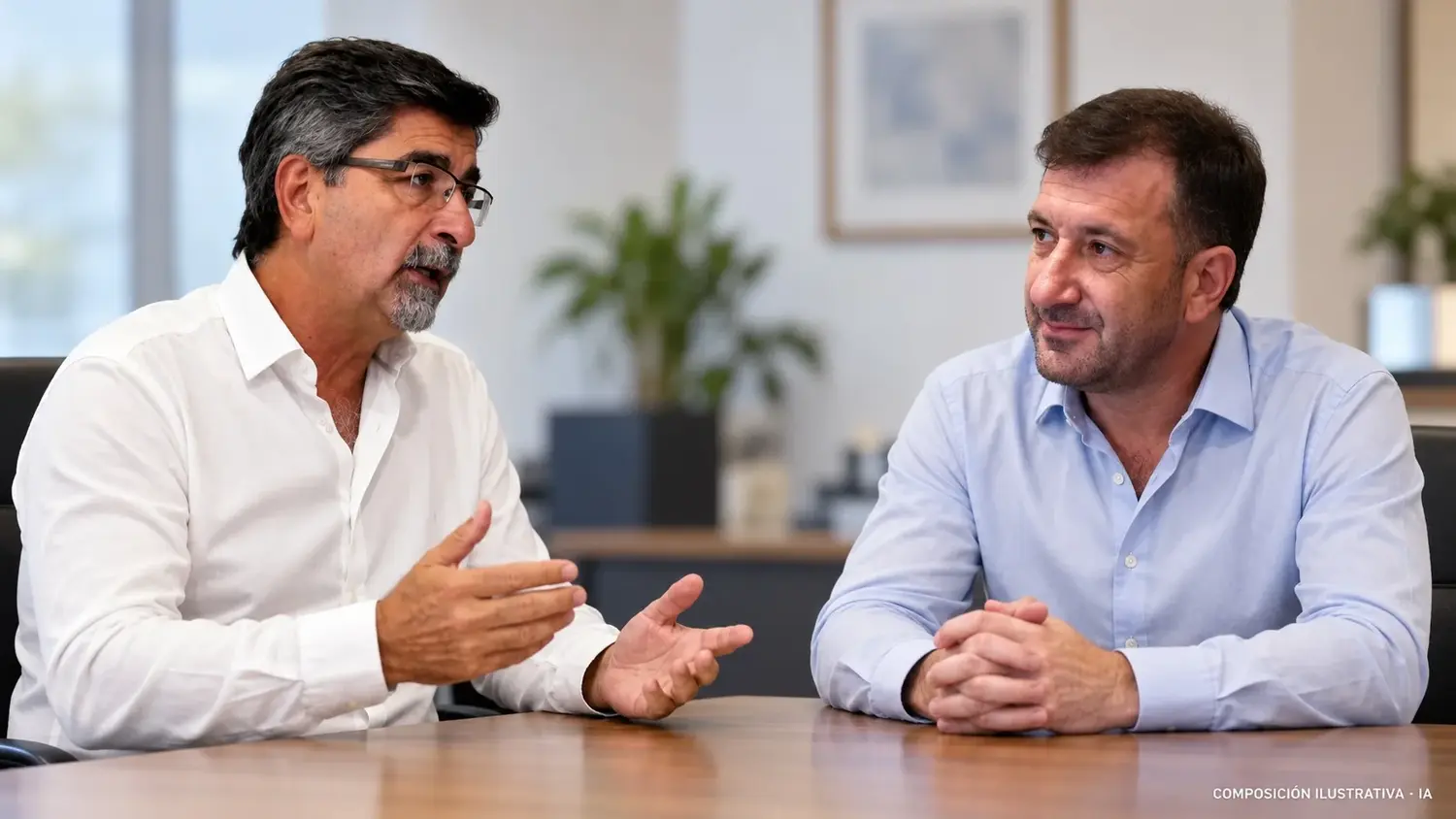 Foto ilustrativa: Jorge González, ex presidente de Enersa junto a Edgardo Kueider