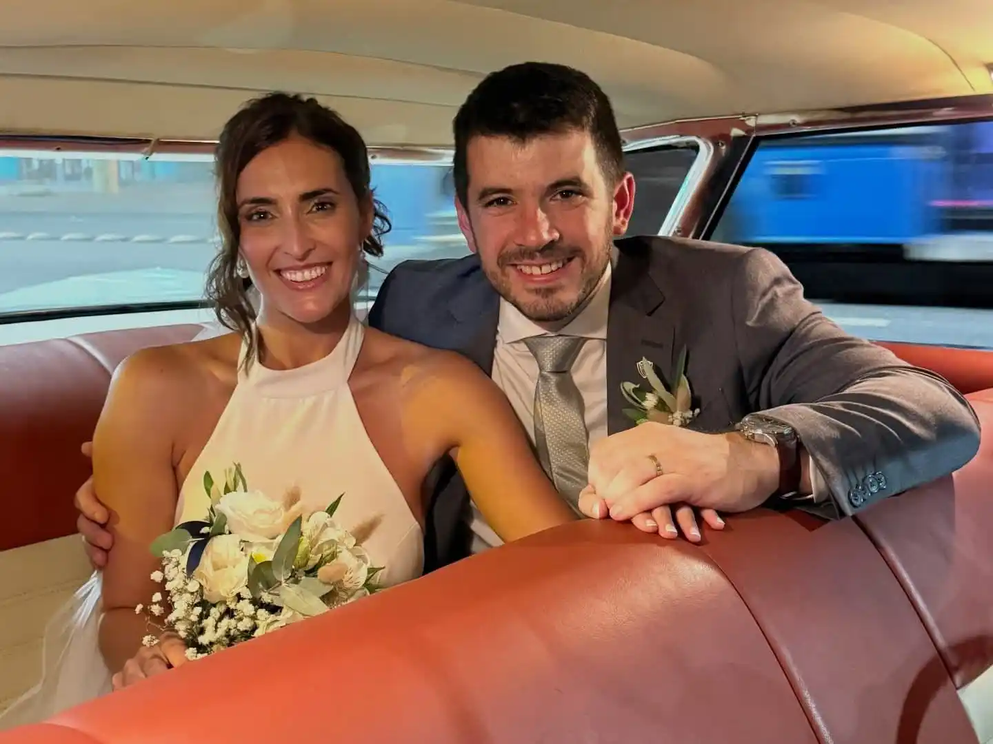 Leonel Chiarella y su flamante esposa, entre luna de miel y actividades políticas. Foto: Gentileza