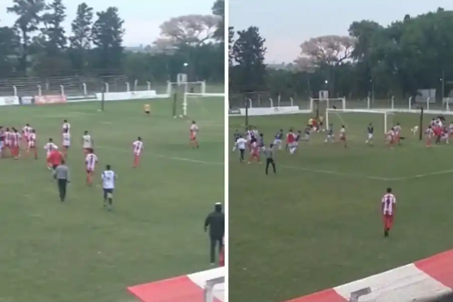 VIDEO | Brutal batalla campal en un partido de la Liga Santafesina de fútbol