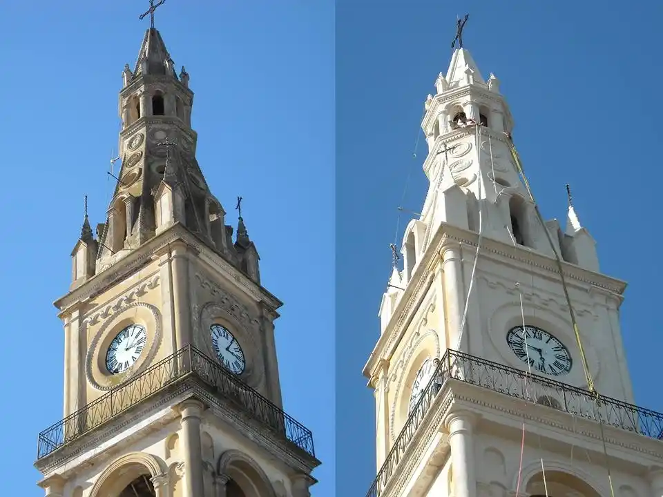 Antes y después de su restauración hace aproximadamente 15 años-