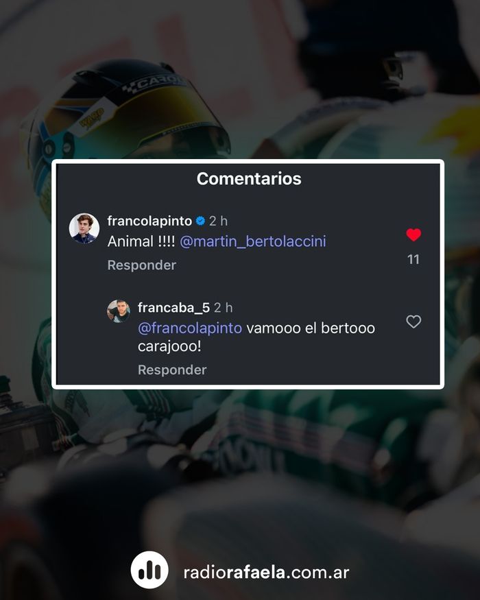 El tuit de Franco Colapinto tras la carrera del "Berto"