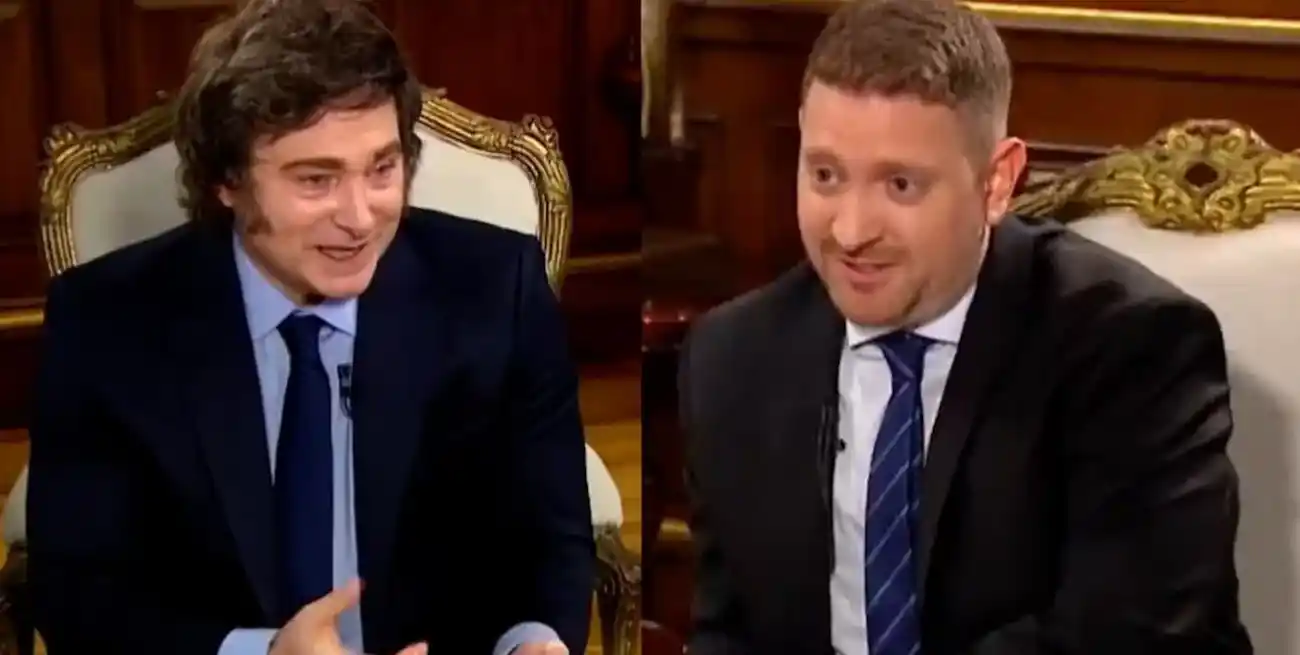 Javier Milei y Jonatan Viale. Protagonistas de una entrevista de la que habla el país.