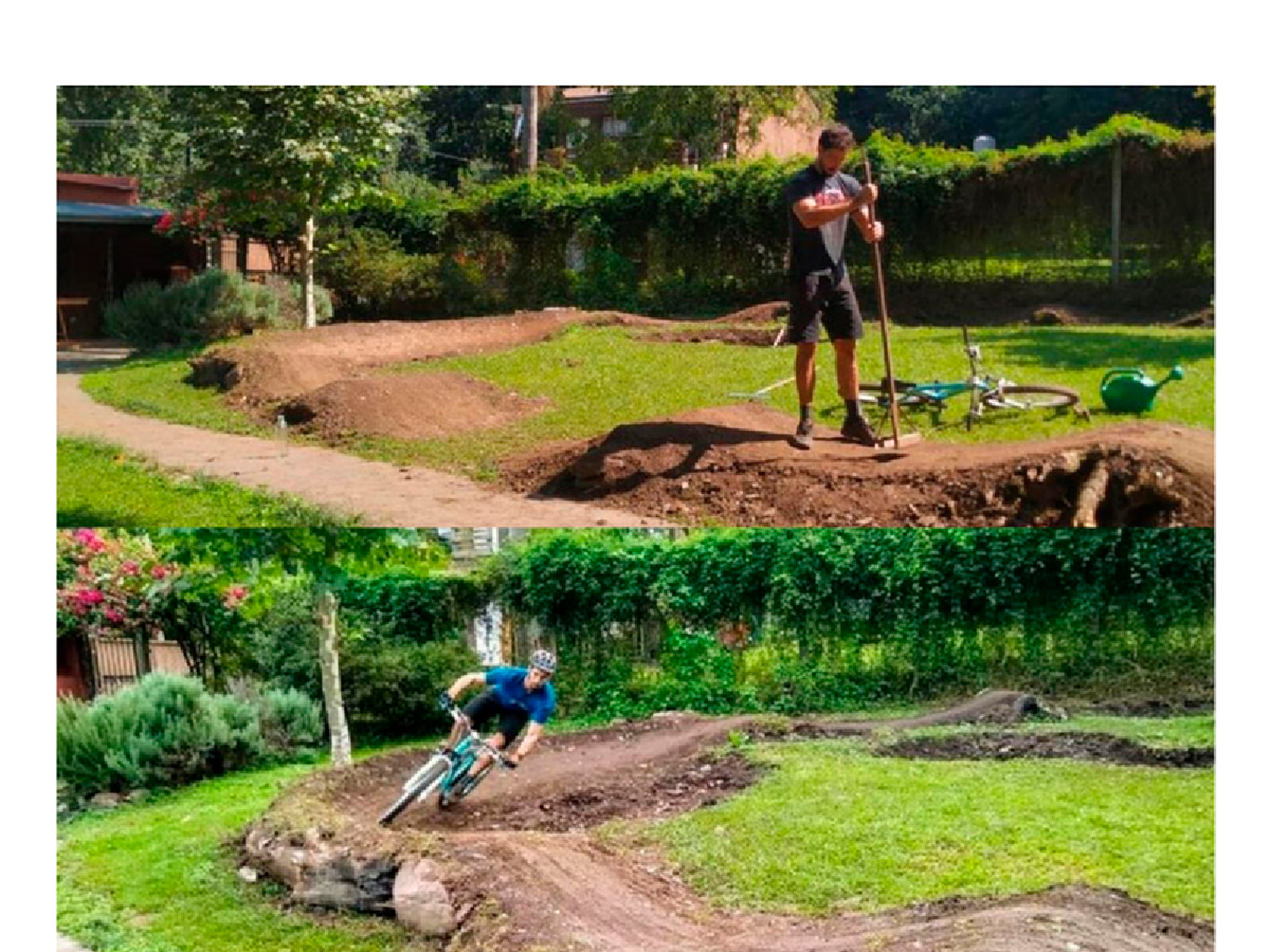 Ciclista construyó una pista en su casa para entrenarse