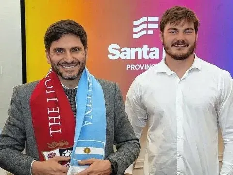 Pedro Rubiolo, orgullo rafaelino: fue recibido por el gobernador Pullaro tras la histórica victoria de Los Pumas