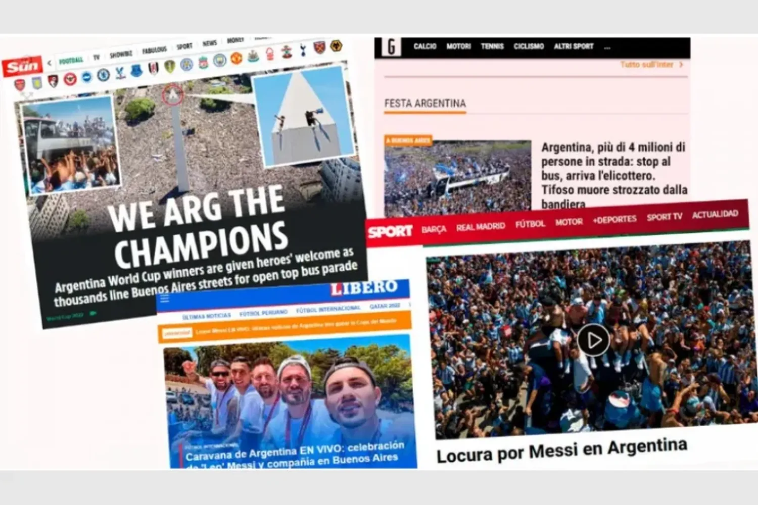 El festejo argentino en los medios del mundo