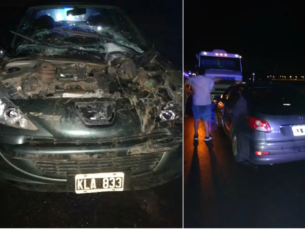 Auto choca de atrás a un camión en la ruta 19, cerca de Josefina 