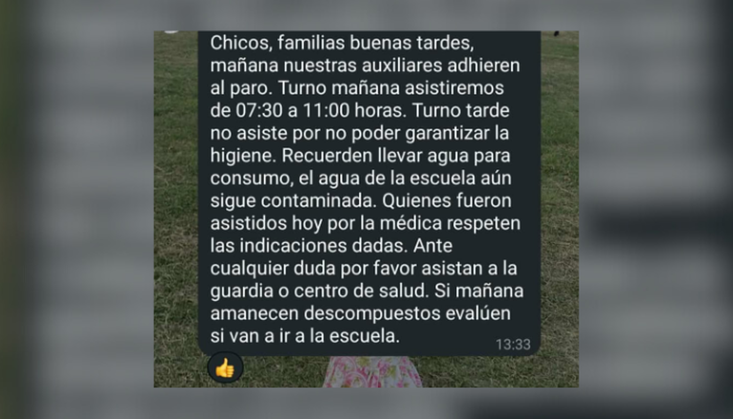 Las autoridades informaron a los padres de los estudiantes mediante un mensaje de WhatsApp.