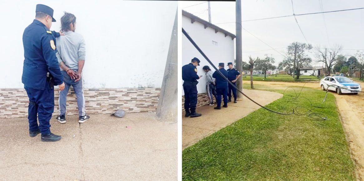 La Policía detuvo a un hombre por sustracción de cables