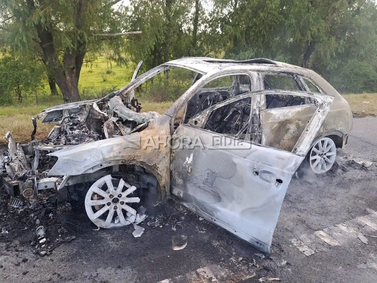 Un Audi se quemó por completo en la Autovía Nº 12