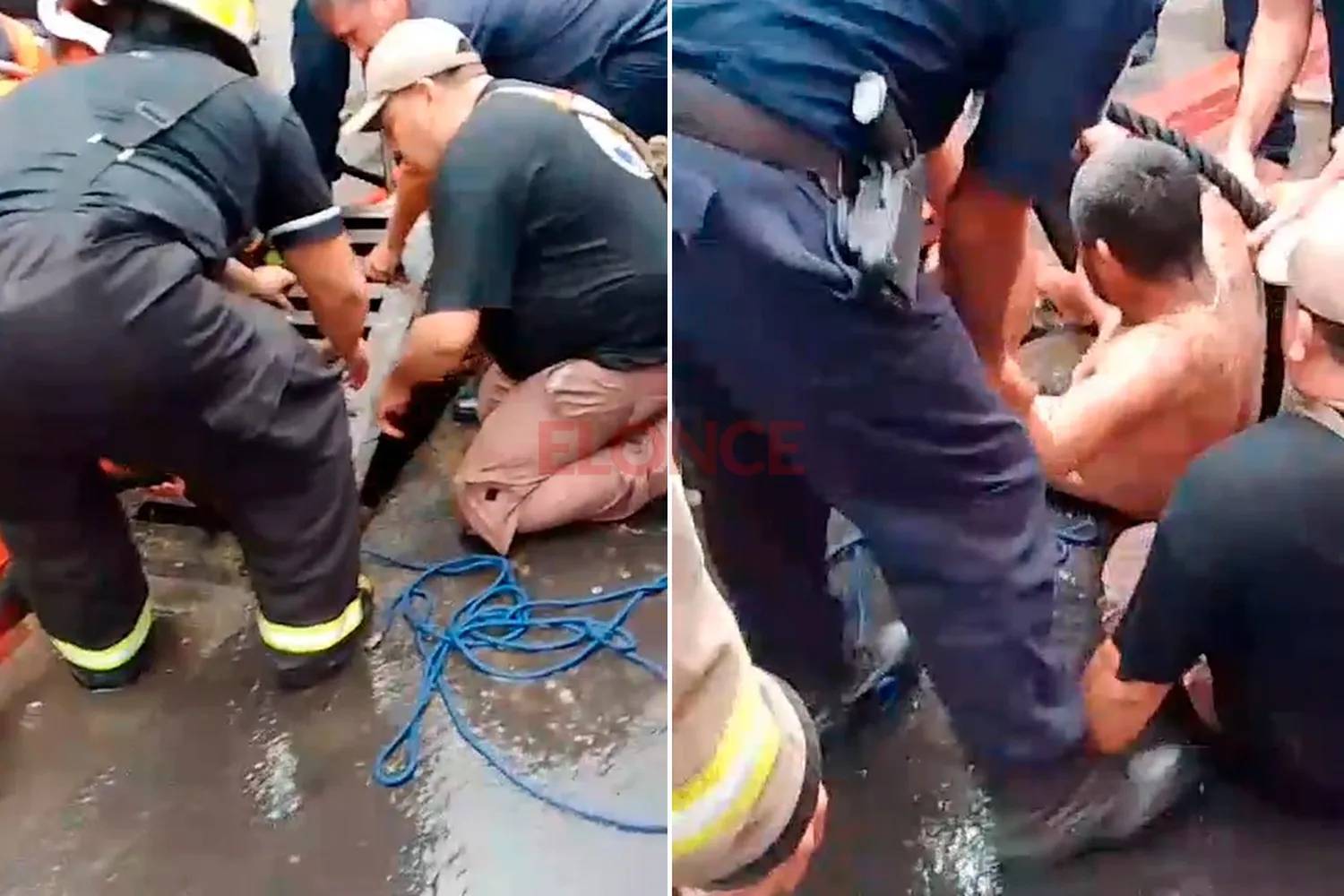 Temporal en Entre Ríos: Rescataron a una persona que fue arrastrada por el agua y terminó en una alcantarilla