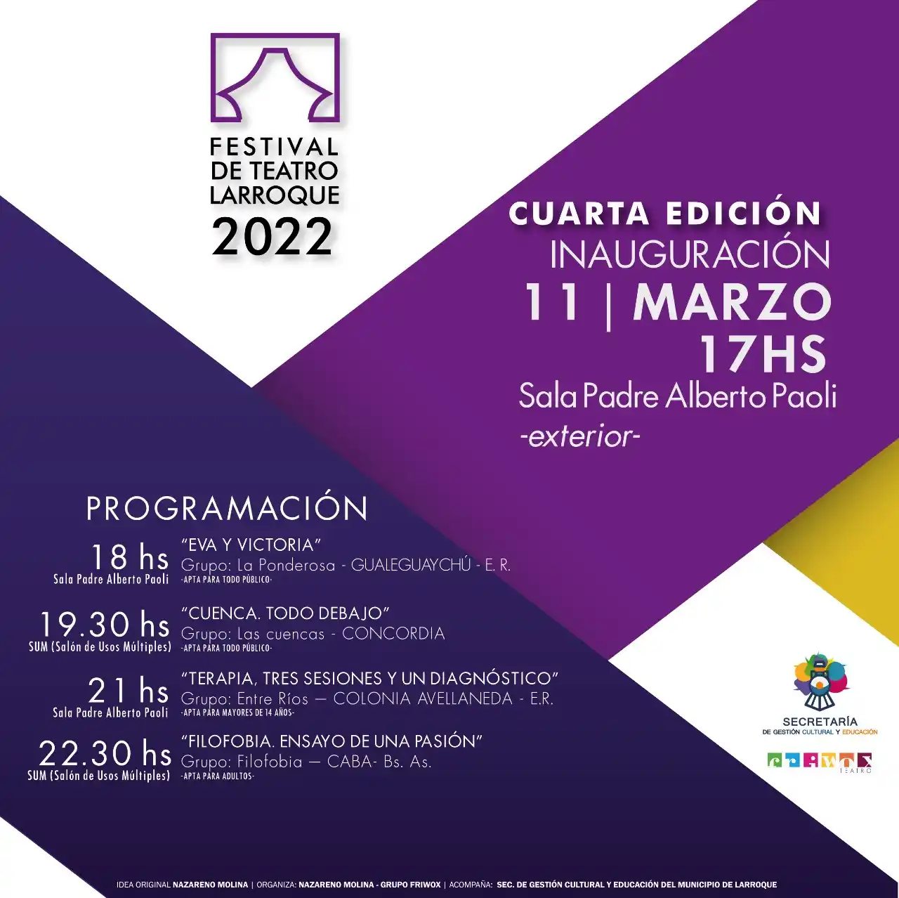 El “IV Festival de Teatro Larroque 2022” será “una gran fiesta”
