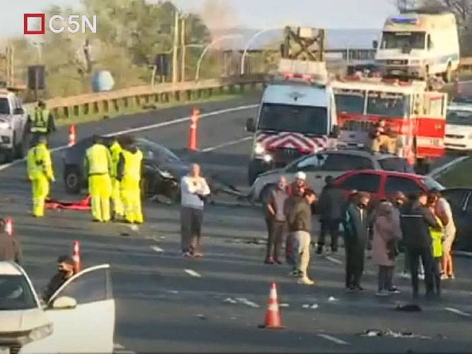 Choque múltiple de cinco autos en Panamericana