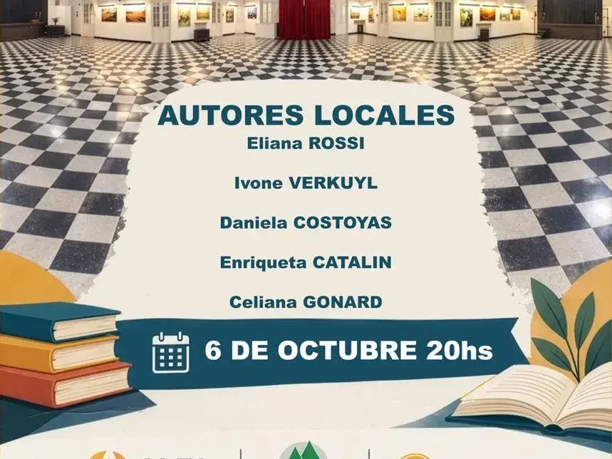 Cinco autores locales van a presentar sus obras el martes 6 de octubre a las 20 horas