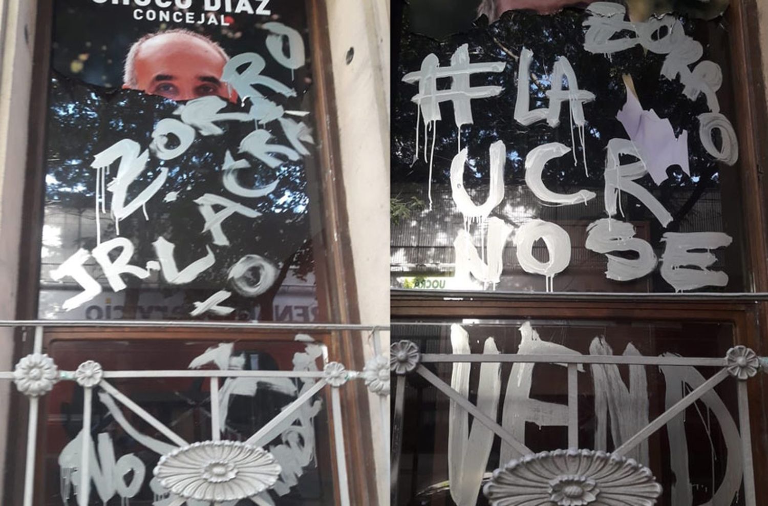 Vandalismo: escribieron insultos contra dirigentes en una sede de la UCR en Rosario