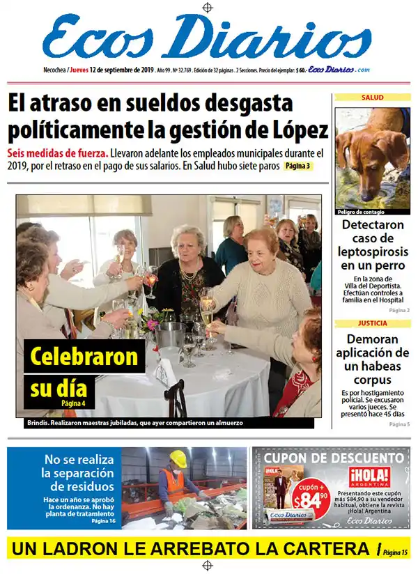 Tapa del 12 de septiembre de 2019
