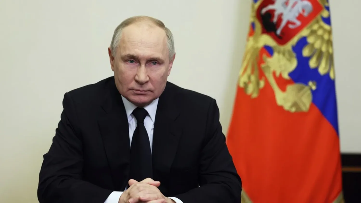 Russian President Vladimir Putin addressees the nation in Moscow, Russia