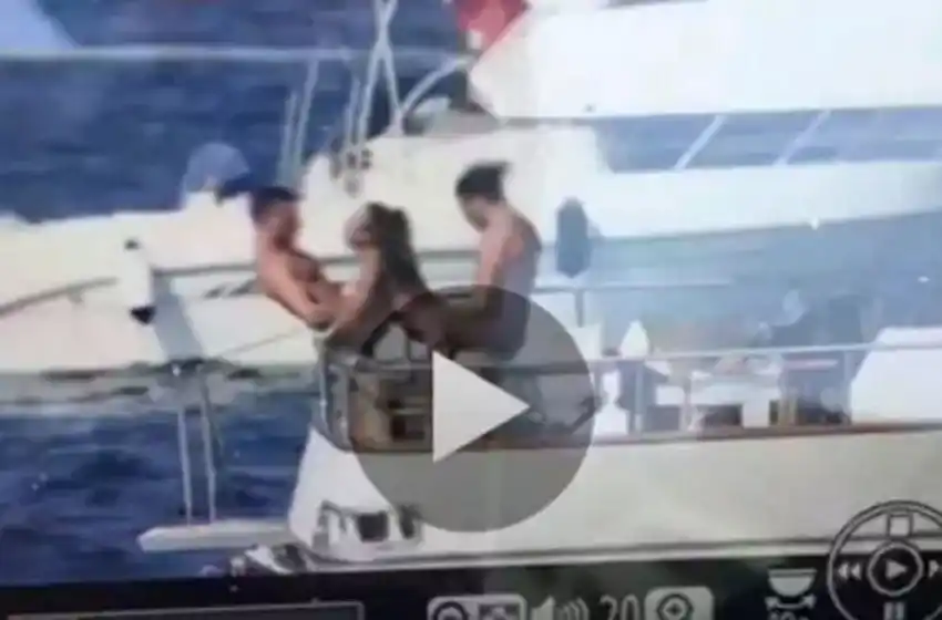 Felices los tres: filman un trío en un yate