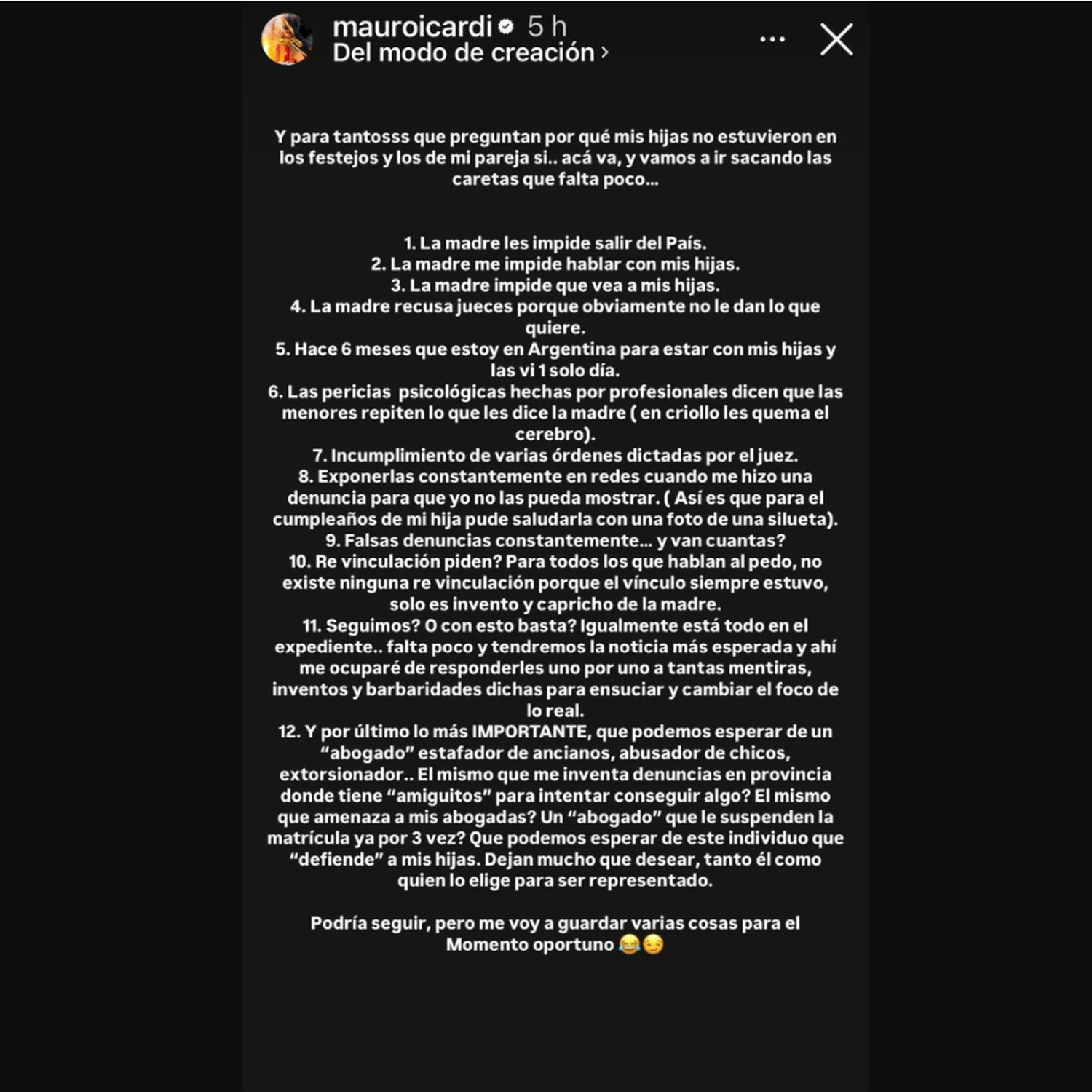 mensaje icardi