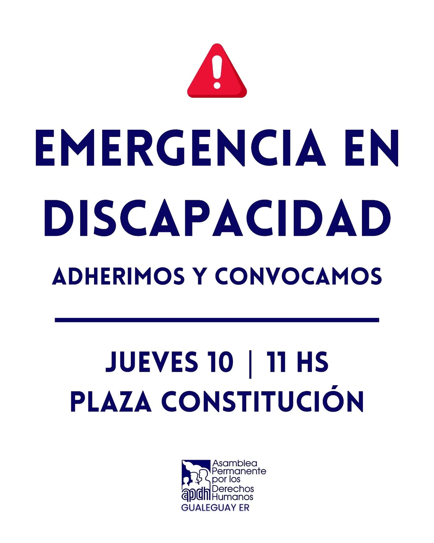 imagen APDH Gualeguay se pronuncia ante la crisis en discapacidad y convoca a movilizarse