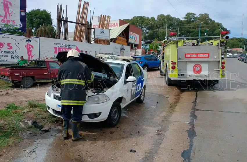 Se incendió un patrullero de la Policía