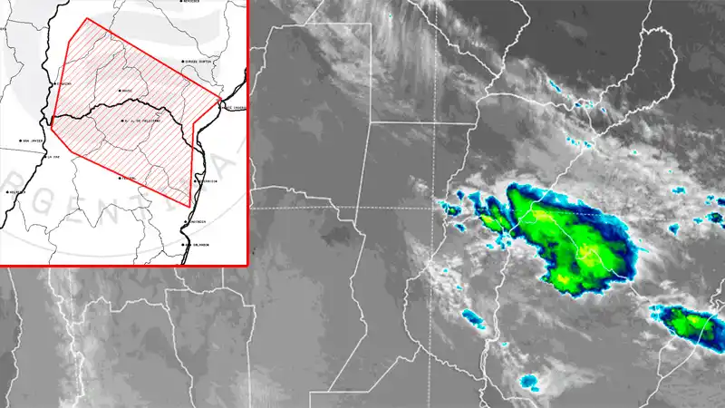 Alertan por tormentas y ocasional granizo en cinco departamento de Entre Ríos